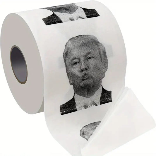 Novelty Political Joke Toilet Paper - 3 Ply Strong Clean Joke Design, 300 Sheets - Festive Humorous Gag Gift, All-Occasion, No Batteries Required, 1 Roll Pack