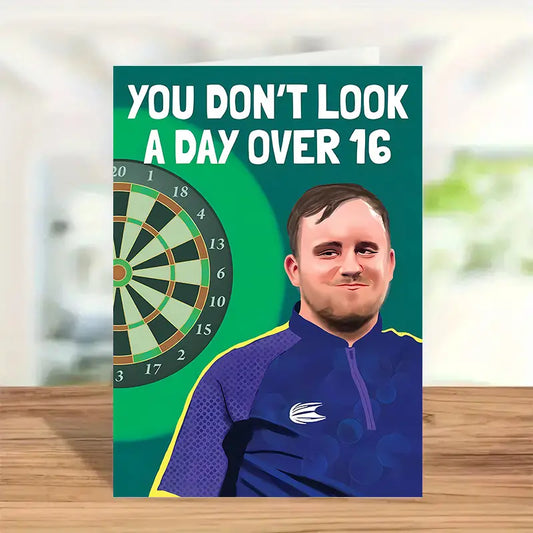 Funny Happy Birthday Greeting Card for Men, Women, Dad, Sister, Brother, Husband, Boyfriend - Dartboard Theme, Paper Material,