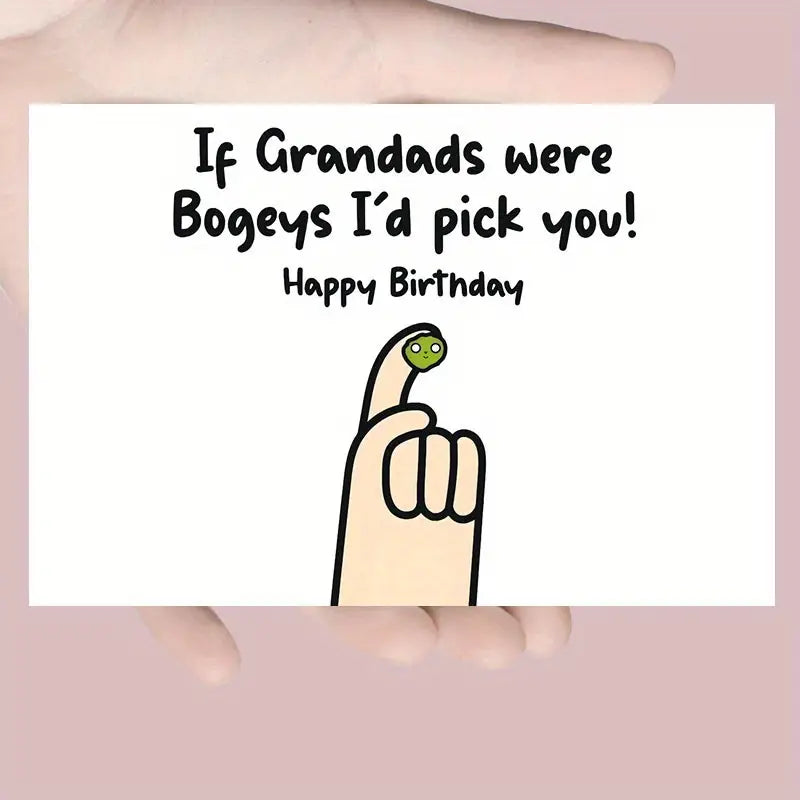 1-Pack Humorous Grandad Birthday Greeting Card with Envelope, Cheeky Boogey Theme, Unique Birthday Wishes for Grandfather, Dad, Men - Fun Celebration Card for Family, Best Friend (11.94x18.03 cm)