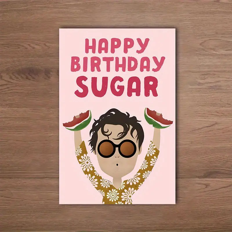 1pc Happy Birthday Sugar Greeting Card with Envelope, Premium Paper, Universal Birthday Wish for Friends & Family, Fun & Stylish Design for All Ages, Perfect for Colleagues & Classmates - 12x18cm