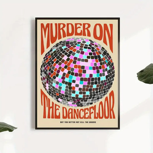 Murder On The Dance Floor" Disco Ball Canvas Art Poster - Frameless Music Lyrics Wall Decor For Living Room, Bedroom, Home Office