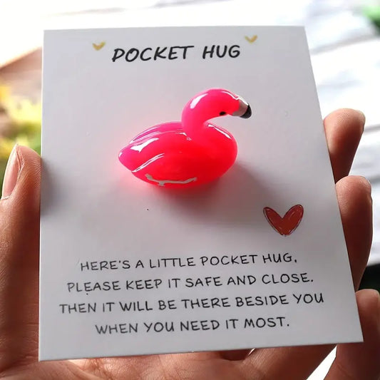 Resin Flamingo Pocket Hug: Perfect for Birthday & Occasion Gifts, Valentine, Christmas, Back to School, And More - Suitable for Ages 14 And Up