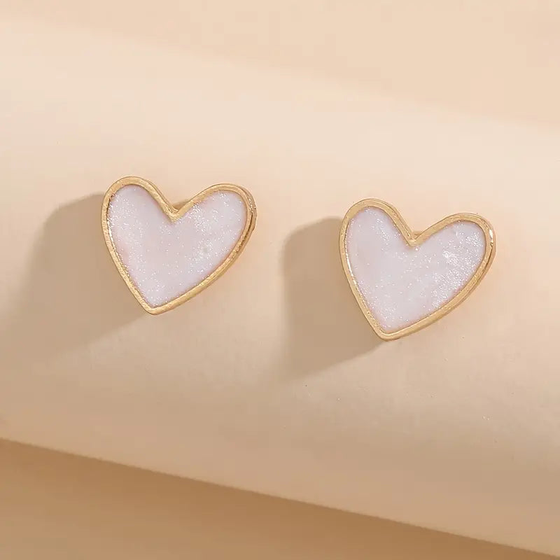 Minimalist Style Love Heart Shaped Stud Earrings Exquisite Elegant Style Stud Earrings Suitable For Women Valentine's Day Jewelry Gifts