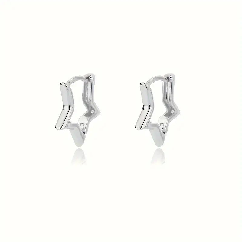 1pair Stylish And Elegant Star Earrings With Smooth Finish, Suitable For Any Occasion, Perfect Holiday Gift