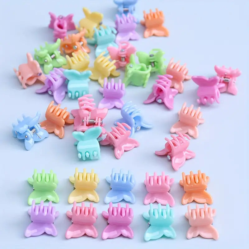 40pcs/set Colorful Butterfly Shaped Hair Clips Small Hair Grab Clips Stylish Hair Accessories For Women And Girls