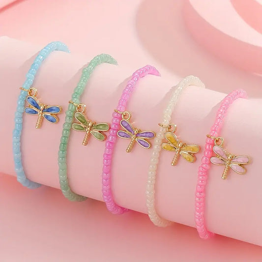 5pcs Elegant Trendy Cute Butterfly Beaded BFF Bracelet Decorative Accessories Holiday Gift For Girls Best Friends