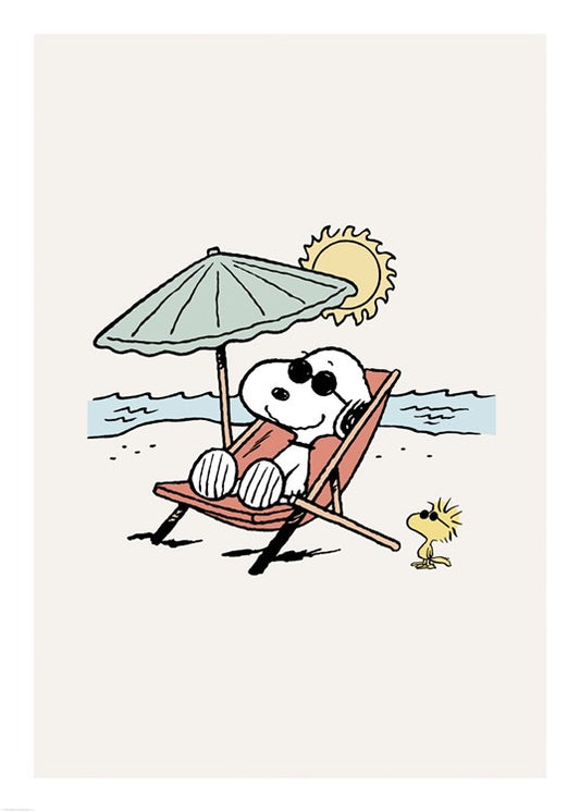 Snoopy On The Beach Print