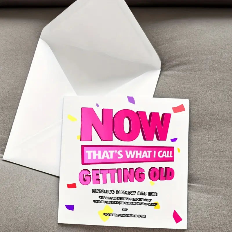 1pc, Now That'S What I Call Getting Old, Funny Birthday Card For Him, For Her, 30Th, 40Th, 50Th, Dad, Boyfriend, Girlfriend, Husband Including Envelope