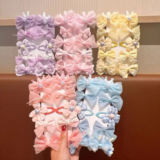 10pcs Elegant & Cute Crown Bow And Flower Hairpins Set - Exquisite Hair Clips Non-Damaging - Perfect For Gift Sets And Accessories