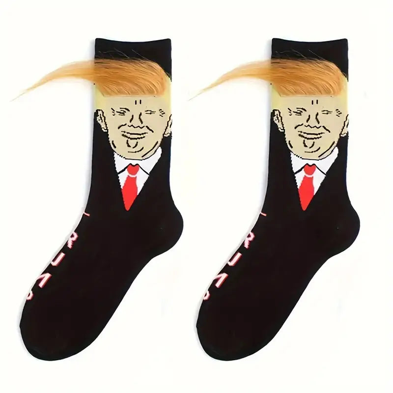 Trump Socks for Men - Bold & Humorous Design - Premium Quality Novelty Socks, A Fun Unisex Gift for Holidays, Birthdays, and Parties - One-Size-Fits-Most