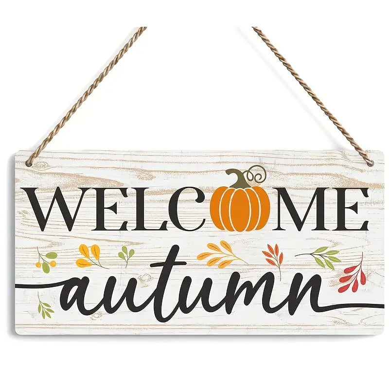 Rustic Autumn Welcome Sign - Wooden Farmhouse Wall Art With Hanging Rope, Perfect For Home & Office Decor Rustic Farmhouse Decor Farmhouse Rustic Decor