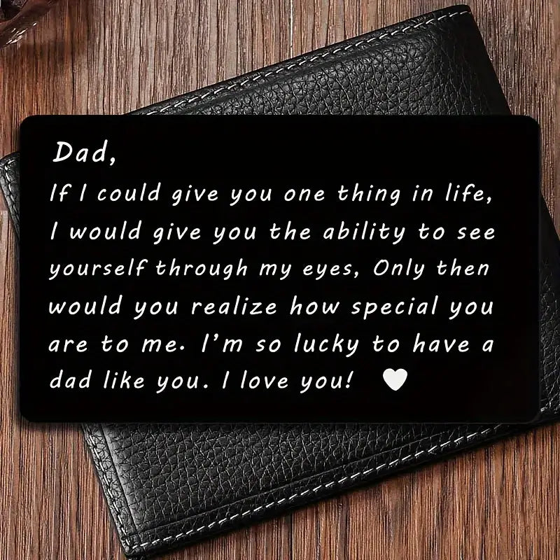 1pc, "For My Dad" Engraved Metal Card Wallet Insert, Daughter Or Son Gift For Dad, Father's Day Gift, Small Business Supplies, Thank You Cards, Birthday Gift, Cards, Unusual Items, Gift Cards