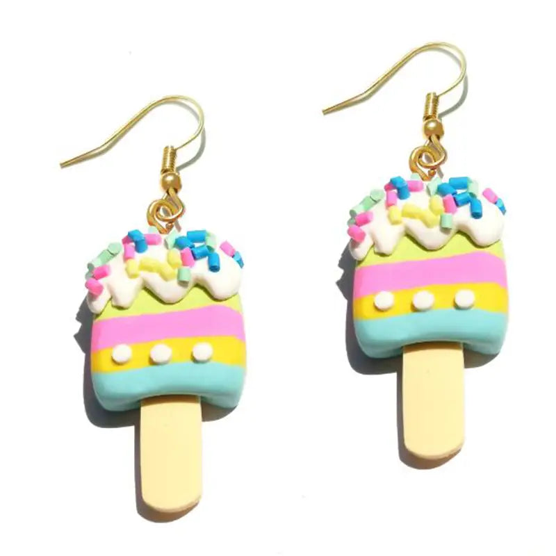 Women's Cute Resin Ice Cream Drop Dangle Earrings