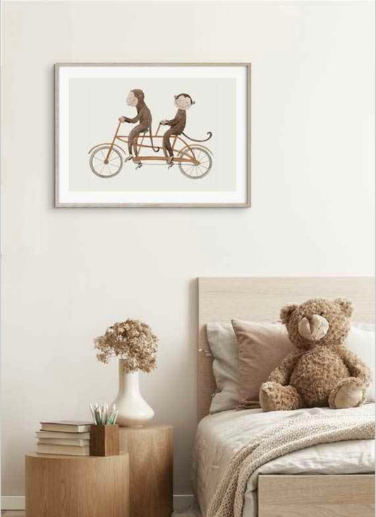 Monkey Bicycle Wall Art | Poster | Prints | Poster Prints