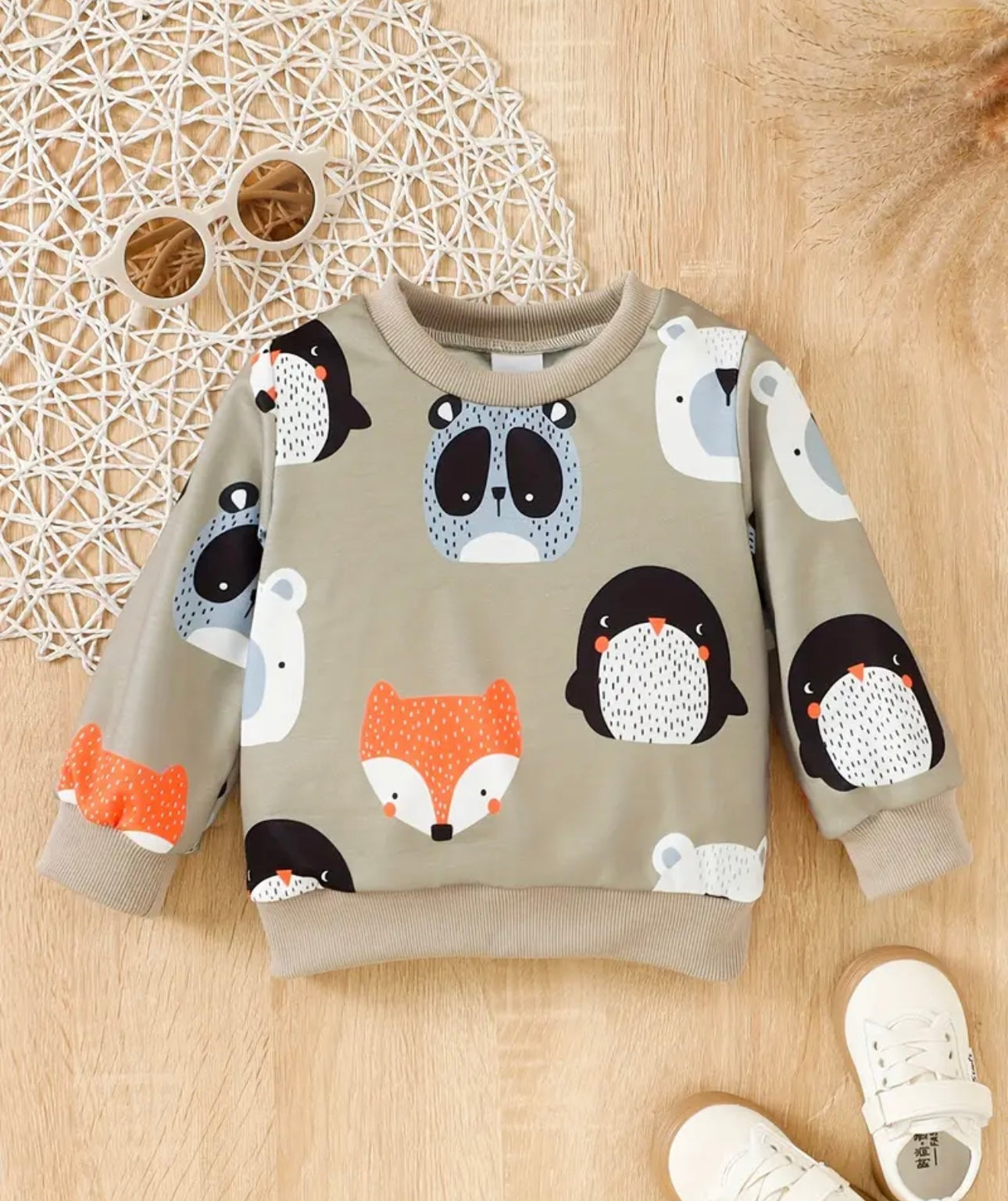 Baby's Cartoon Adorable Pattern Sweatshirt, Casual Long Sleeve Top, Toddler & Infant Boy's Clothing