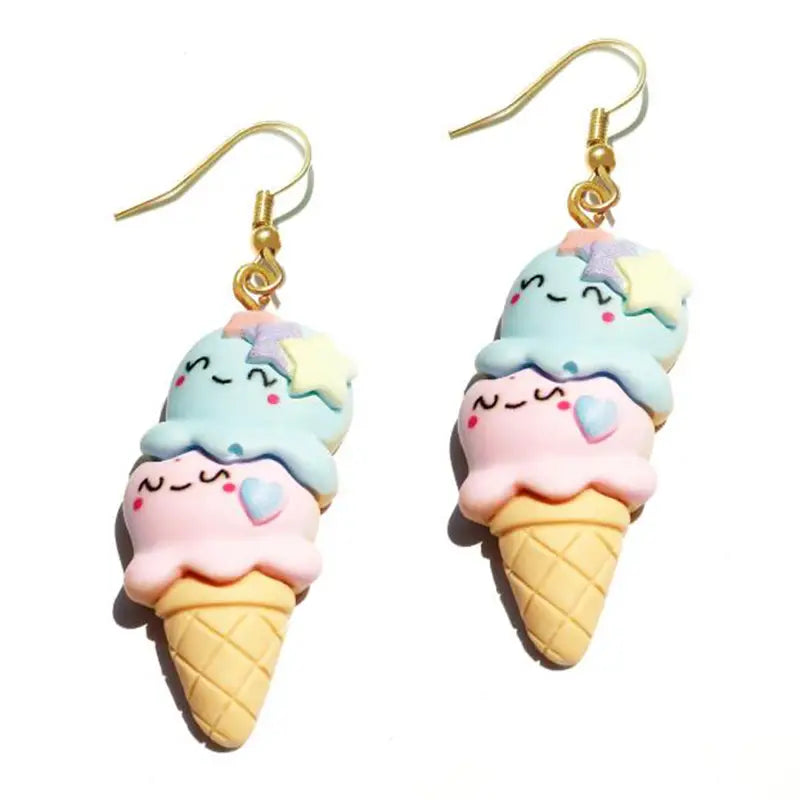 Women's Cute Resin Ice Cream Drop Dangle Earrings