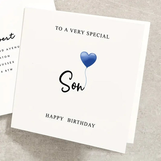 Personalized Birthday Card for Son: Includes Envelope - Perfect for Any Occasion