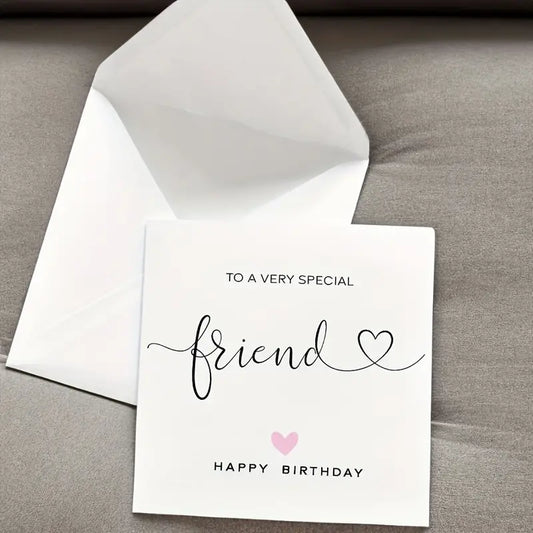 "Joyful Memories" Personalized Birthday Greeting Card With Pink Heart Design And Envelope - Perfect For Best Friends Birthday Card Happy Birthday Card