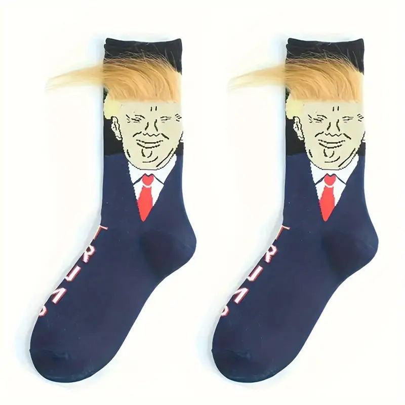 Trump Socks for Men - Bold & Humorous Design - Premium Quality Novelty Socks, A Fun Unisex Gift for Holidays, Birthdays, and Parties - One-Size-Fits-Most